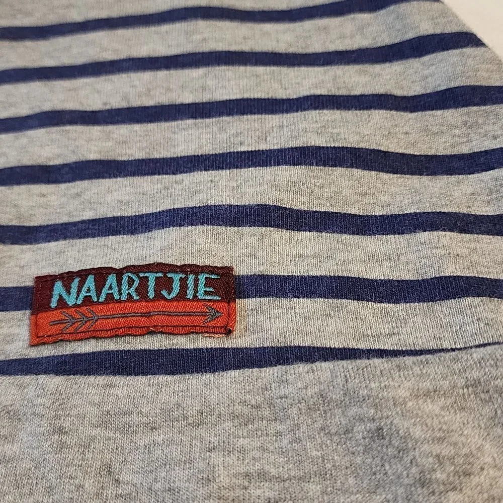 Naartjie beanie Hat 8-10 years Gray with blue stripes